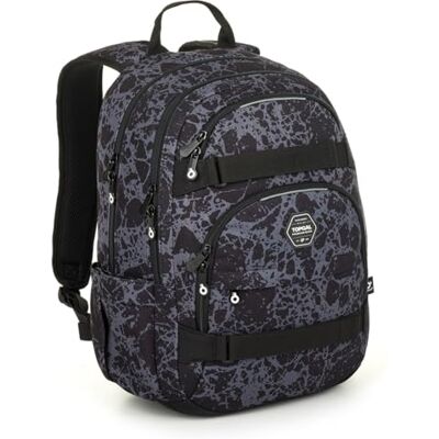 TOPGAL VIKI Schoolrugzak vanaf de 5e klas (ca. 145 cm), ergonomisch met geperste schuimrubberen achterwand, waterdicht en licht, schooltas van 25 liter met borstriem, tas, Grijs patroon TOPGAL VIKI Schoolrugzak vanaf de 5e klas (ca. 145 cm), ergonomisch met geperste schuimrubberen achterwand, waterdicht en licht, schooltas van 25 liter met borstriem, tas, Grijs patroon