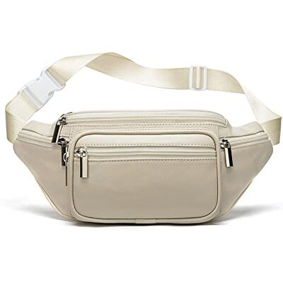FANDARE Retro heuptas, heuptas, hardloopriem, heren, dames, borsttas, leer, schoudertas, schoudertas, voor reizen, sport, reizen, fietsen, motorfiets, waterdicht, sling-tas, wit, Wit A FANDARE Retro heuptas, heuptas, hardloopriem, heren, dames, borsttas, leer, schoudertas, schoudertas, voor reizen, sport, reizen, fietsen, motorfiets, waterdicht, sling-tas, wit, Wit A