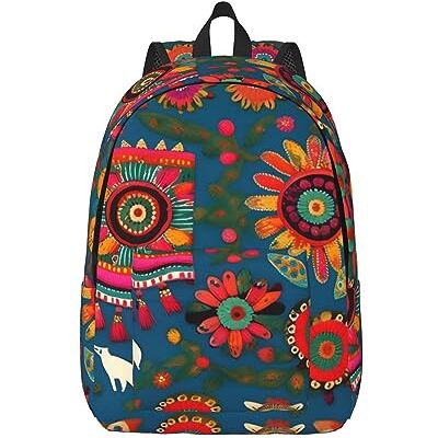 YQxwJL Palmbomen en heldere zee print canvas laptop rugzak outdoor casual reistas dagtas boek tas voor mannen vrouwen, Boho Mexicaanse volkskunst, M YQxwJL Palmbomen en heldere zee print canvas laptop rugzak outdoor casual reistas dagtas boek tas voor mannen vrouwen, Boho Mexicaanse volkskunst, M
