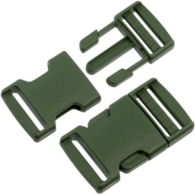 AERZETIX Set van 6 gespen met snelsluiting voor rugzak lus 25 mm bagage outdoor uitrusting schouderriem riem kleur donkergroen kunststof AERZETIX Set van 6 gespen met snelsluiting voor rugzak lus 25 mm bagage outdoor uitrusting schouderriem riem kleur donkergroen kunststof