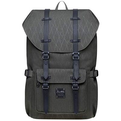KAUKKO Laptoprugzak, functionele outdoortas voor reizen en kamperen, rugzak voor studenten, groen (ep5-18), één maat KAUKKO Laptoprugzak, functionele outdoortas voor reizen en kamperen, rugzak voor studenten, groen (ep5-18), één maat