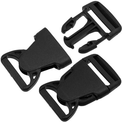 AERZETIX Set van 4 gespen verstelbare snelsluiting voor rugzak en riemen verstelbare schouderriemen naaiprojecten 30 mm lus kunststof zwart AERZETIX Set van 4 gespen verstelbare snelsluiting voor rugzak en riemen verstelbare schouderriemen naaiprojecten 30 mm lus kunststof zwart