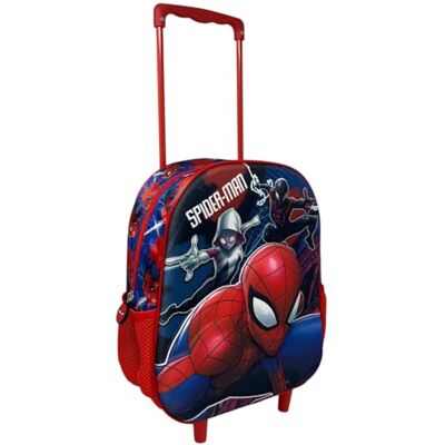 CARTOON Rugzak met trolley met reliëfafbeeldingen voor kleuterschool, 34 cm, roltas en uittrekbare handgreep, 3D-figuur, Spiderman, Kinderdagverblijf rugzak CARTOON Rugzak met trolley met reliëfafbeeldingen voor kleuterschool, 34 cm, roltas en uittrekbare handgreep, 3D-figuur, Spiderman, Kinderdagverblijf rugzak