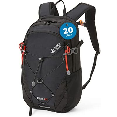 Terra Peak Flex 20 Premium wandelrugzak 20 l (klein) met rugventilatie, drinksysteem en regenbeschermhoes, ademende 3D Air Mesh trekkingrugzak Terra Peak Flex 20 Premium wandelrugzak 20 l (klein) met rugventilatie, drinksysteem en regenbeschermhoes, ademende 3D Air Mesh trekkingrugzak