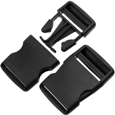 AERZETIX Set van 7 verstelbare gespen met snelsluiting lus 40 mm rugzak bagage outdoor uitrusting schouderriem riem kleur zwart kunststof AERZETIX Set van 7 verstelbare gespen met snelsluiting lus 40 mm rugzak bagage outdoor uitrusting schouderriem riem kleur zwart kunststof