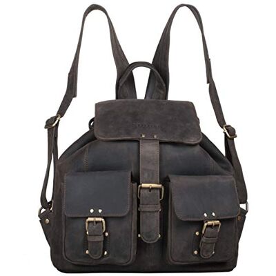 STILORD "Larissa" Vintage rugzak/handtas voor dames, vrije tijd, documenten in A4-formaat, voor MacBooks, backpack retro vintage echt leer, antiek, kleur: kara cognac, Donkerbruin, L, Dagrugzak STILORD "Larissa" Vintage rugzak/handtas voor dames, vrije tijd, documenten in A4-formaat, voor MacBooks, backpack retro vintage echt leer, antiek, kleur: kara cognac, Donkerbruin, L, Dagrugzak