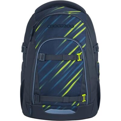 Coocazoo Mate Schoolrugzak, ergonomisch en verstelbaar, in hoogte en grootte verstelbaar, met borstband en heupriem, vanaf de 3e klas, Fast Lime zwart/blauw, Fast Lime Coocazoo Mate Schoolrugzak, ergonomisch en verstelbaar, in hoogte en grootte verstelbaar, met borstband en heupriem, vanaf de 3e klas, Fast Lime zwart/blauw, Fast Lime