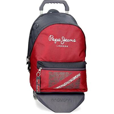 Pepe Jeans Clark Bagagetas voor jongens, Rood, Rugzak 44 Pepe Jeans Clark Bagagetas voor jongens, Rood, Rugzak 44