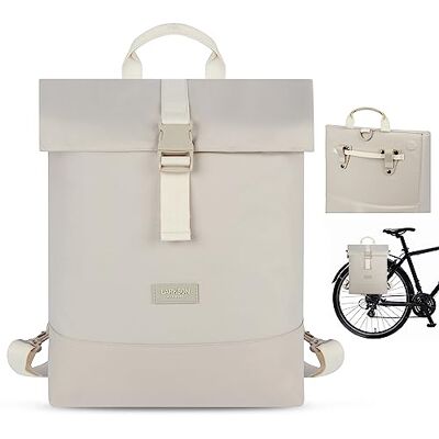 LARKSON Tammo Bike 2-in-1 fietstas voor bagagedrager voor dames en heren, rugzak en bagagedragertas, waterdicht, beige LARKSON Tammo Bike 2-in-1 fietstas voor bagagedrager voor dames en heren, rugzak en bagagedragertas, waterdicht, beige