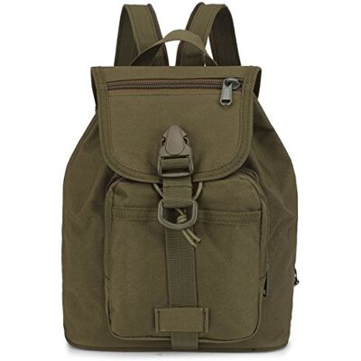 Aranticy Aanticy Oxford tactische mini-schoolrugzak met trekkoord voor outdoorsporten, reizen, wandelen, kamperen, school, Militair Groen Aranticy Aanticy Oxford tactische mini-schoolrugzak met trekkoord voor outdoorsporten, reizen, wandelen, kamperen, school, Militair Groen