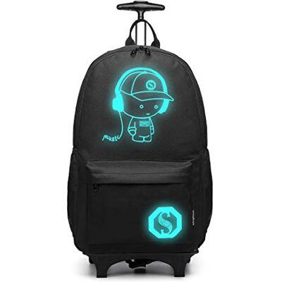 Kono Kinderrugzak, rugzak, rugzak, schoolrugzak, bagage, koffer, cabine, wielen, trolley, reizen, wielen, rolwagen, handcase voor jongens en meisjes, zwart, Medium, Koffer Kono Kinderrugzak, rugzak, rugzak, schoolrugzak, bagage, koffer, cabine, wielen, trolley, reizen, wielen, rolwagen, handcase voor jongens en meisjes, zwart, Medium, Koffer