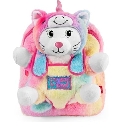 PERLETTI Kawaii Eenhoorn-rugzak voor meisjes van 3, 4, 5, 6 jaar, roltas, sport, met pluche, kitten, kat, afneembaar, meisjes, kinderen, kleuterschool, zachte reistas, Roze, S, Dagrugzak PERLETTI Kawaii Eenhoorn-rugzak voor meisjes van 3, 4, 5, 6 jaar, roltas, sport, met pluche, kitten, kat, afneembaar, meisjes, kinderen, kleuterschool, zachte reistas, Roze, S, Dagrugzak