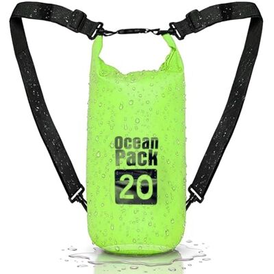 Cable Technologies Waterdichte rugzak, 2/5/10/20 l, Dry Bag, zee, waterdichte tas, verstelbare schouderriem, voor boot, vissen, rafting, strand, watersport, bescherming van telefoon, geld, kaart, sleutel, Groen Cable Technologies Waterdichte rugzak, 2/5/10/20 l, Dry Bag, zee, waterdichte tas, verstelbare schouderriem, voor boot, vissen, rafting, strand, watersport, bescherming van telefoon, geld, kaart, sleutel, Groen