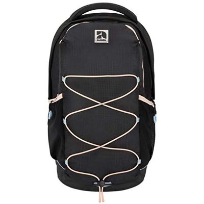 AUDETIC Aero Ergonomische schoolrugzak met veel vakken, voor school en vrije tijd, waterdicht, zwart/roze, Eén maat AUDETIC Aero Ergonomische schoolrugzak met veel vakken, voor school en vrije tijd, waterdicht, zwart/roze, Eén maat
