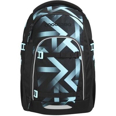 Coocazoo Mate Schoolrugzak, ergonomisch en verstelbaar, in hoogte en grootte verstelbaar, met borstband en heupriem, vanaf de 3e klas, Laser Lights zwart/turquoise, Laserverlichting Coocazoo Mate Schoolrugzak, ergonomisch en verstelbaar, in hoogte en grootte verstelbaar, met borstband en heupriem, vanaf de 3e klas, Laser Lights zwart/turquoise, Laserverlichting