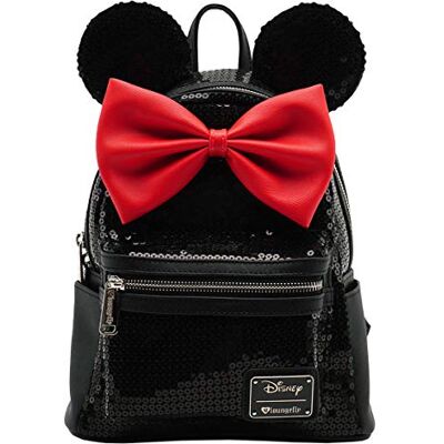 Loungefly Disney Minnie Mini Backpack, zwart, Eén maat, zwart. Loungefly Disney Minnie Mini Backpack, zwart, Eén maat, zwart.