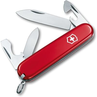 Victorinox Recruit zakmes (10 functies, schijf, blikopener, tandenstoker Zakmes gemaakt in Zwitserland, 10 functies, blikopener, schroevendraaier, onmisbare rugzak, dagelijks gebruik Victorinox Recruit zakmes (10 functies, schijf, blikopener, tandenstoker Zakmes gemaakt in Zwitserland, 10 functies, blikopener, schroevendraaier, onmisbare rugzak, dagelijks gebruik