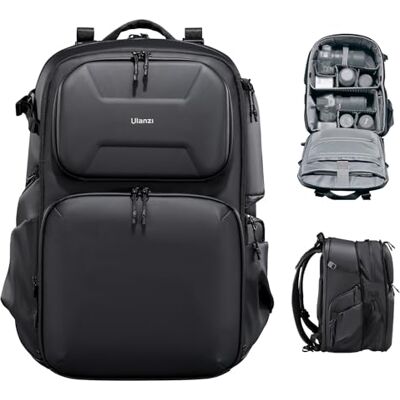 ULANZI BP10 Camera-rugzak met harde schaal, professionele waterdichte cameratas, uniseks, drones, Dslr camera, spiegelloze lens, statief, zwart, 35 l ULANZI BP10 Camera-rugzak met harde schaal, professionele waterdichte cameratas, uniseks, drones, Dslr camera, spiegelloze lens, statief, zwart, 35 l