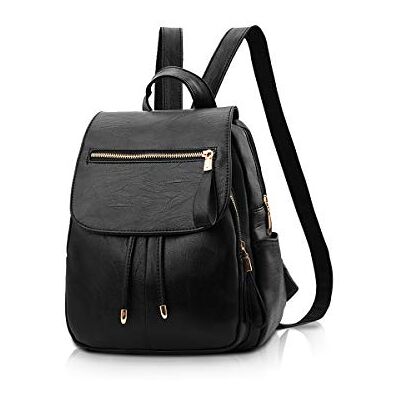 NICOLE & DORIS Mini-rugzak, dames, leer, zwart L NICOLE & DORIS Mini-rugzak, dames, leer, zwart L