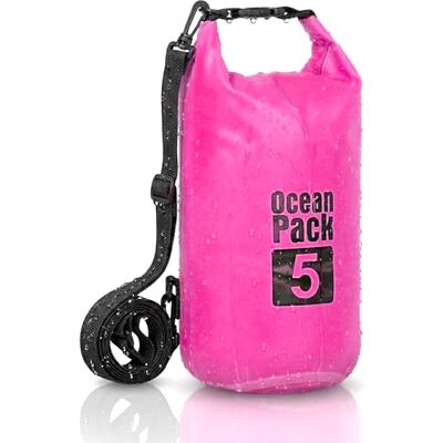 Cable Technologies Waterdichte rugzak 2/5/10/20 liter, Dry Bag Zee, waterdichte tas, verstelbare schouderriem, voor boot, vissen, rafting, strand, watersport, beschermt telefoon/zilver/kaart/sleutel, Roze, 5L Cable Technologies Waterdichte rugzak 2/5/10/20 liter, Dry Bag Zee, waterdichte tas, verstelbare schouderriem, voor boot, vissen, rafting, strand, watersport, beschermt telefoon/zilver/kaart/sleutel, Roze, 5L