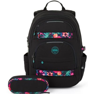 TOPGAL Sac à dos d'école VIKI à partir de la 5ème classe, ergonomique avec panneau arrière en mousse pressée, imperméable et léger, cartable d'école 25 l avec sangle de poitrine, sac à dos étudiant TOPGAL Sac à dos d'école VIKI à partir de la 5ème classe, ergonomique avec panneau arrière en mousse pressée, imperméable et léger, cartable d'école 25 l avec sangle de poitrine, sac à dos étudiant