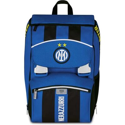 Seven Inter Voetbalrugzak met twee vakken, rekbaar, blauw, grote capaciteit, voorgevormde rugleuning, kinderen, elementair, blauw, eenheidsmaat, casual Seven Inter Voetbalrugzak met twee vakken, rekbaar, blauw, grote capaciteit, voorgevormde rugleuning, kinderen, elementair, blauw, eenheidsmaat, casual