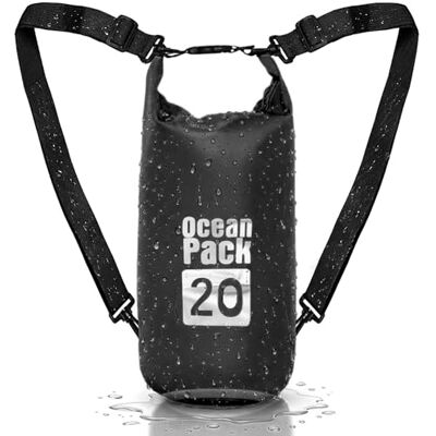 Cable Technologies Waterdichte rugzak 2/5/10/20 liter, Dry Bag Zee, waterdichte tas, verstelbare schouderriem, voor boot, vissen, rafting, strand, watersport, beschermt telefoon/zilver/kaart/sleutel, zwart., Waterdichte Cable Technologies Waterdichte rugzak 2/5/10/20 liter, Dry Bag Zee, waterdichte tas, verstelbare schouderriem, voor boot, vissen, rafting, strand, watersport, beschermt telefoon/zilver/kaart/sleutel, zwart., Waterdichte