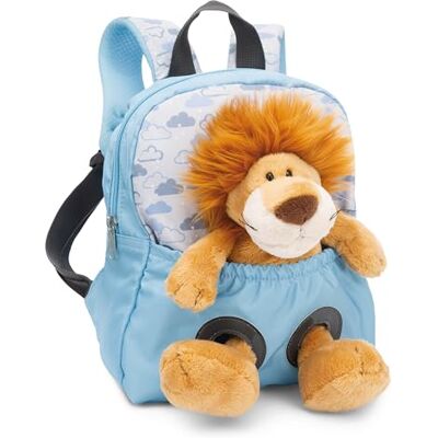 NICI Kinderrugzak 21 x 26 cm lichtblauw met leeuw pluche 25 cm Zachte en pluizige kleuterschool schooltas met afneembaar pluche voor jongens en meisjes van 2 tot 5 jaar NICI Kinderrugzak 21 x 26 cm lichtblauw met leeuw pluche 25 cm Zachte en pluizige kleuterschool schooltas met afneembaar pluche voor jongens en meisjes van 2 tot 5 jaar