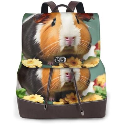 YQxwJL Mannen Cavia Print Lederen Laptop Rugzak Casual Mode Reisrugzak, Zwart, One Size, zwart. YQxwJL Mannen Cavia Print Lederen Laptop Rugzak Casual Mode Reisrugzak, Zwart, One Size, zwart.