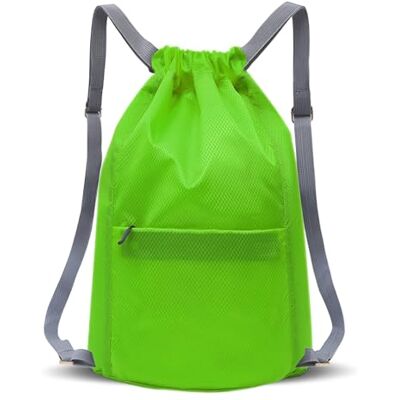 Foatcox Waterdichte tas met trekkoord, gymtas, opvouwbare sporttas met grote capaciteit, inclusief tas voor wandelen, kamperen, reizen, Groen, Casual Foatcox Waterdichte tas met trekkoord, gymtas, opvouwbare sporttas met grote capaciteit, inclusief tas voor wandelen, kamperen, reizen, Groen, Casual