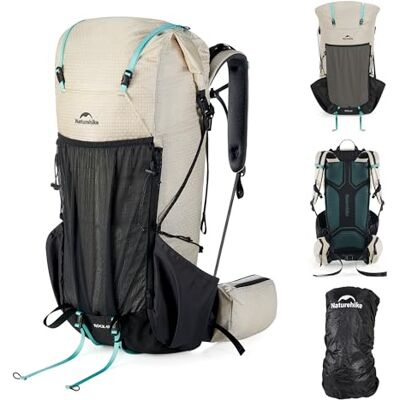 Naturehike Rock 2.0 Upgraded Rugzak, 30/45/60 liter, binnenframe, wandelrugzak voor dames en heren, met regenhoes, trekkingrugzak voor outdoor, camping, reizen, Wit Naturehike Rock 2.0 Upgraded Rugzak, 30/45/60 liter, binnenframe, wandelrugzak voor dames en heren, met regenhoes, trekkingrugzak voor outdoor, camping, reizen, Wit