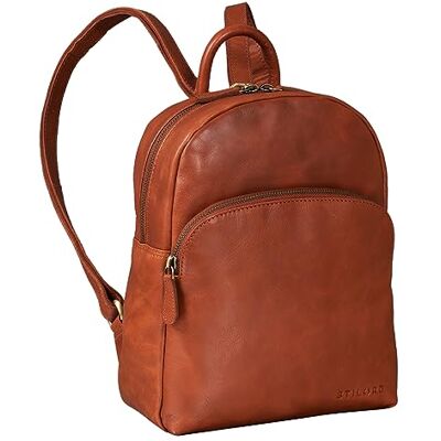 STILORD Linnea' Elegante damesrugzak van leer, kleine dagrugzak, schoudertas, vintage, handtas, ideaal als reistas, werktas van echt leer, Conciata Al Vegetale Brandy, Rugzak STILORD Linnea' Elegante damesrugzak van leer, kleine dagrugzak, schoudertas, vintage, handtas, ideaal als reistas, werktas van echt leer, Conciata Al Vegetale Brandy, Rugzak