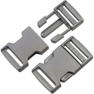 AERZETIX Set van 6 gespen met snelsluiting voor rugzak lus 25 mm bagage outdoor uitrusting schouderriem riem kleur grijs kunststof AERZETIX Set van 6 gespen met snelsluiting voor rugzak lus 25 mm bagage outdoor uitrusting schouderriem riem kleur grijs kunststof