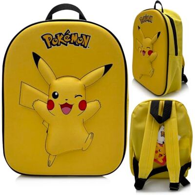 Pokémon Pikachu Rugzak voor kinderen, 3,5 l, lichte kleutertas, 27 cm, kleuterschooltas voor jongens en meisjes vanaf 3 jaar, harde EVA-schaal, officiële licentie, Geel., Modern Pokémon Pikachu Rugzak voor kinderen, 3,5 l, lichte kleutertas, 27 cm, kleuterschooltas voor jongens en meisjes vanaf 3 jaar, harde EVA-schaal, officiële licentie, Geel., Modern