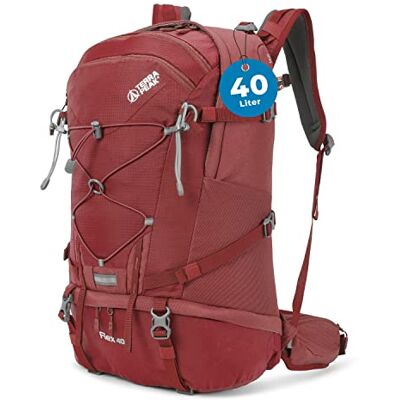 Terra Peak Flex 40 wandelrugzak, 40 l, groot, met rugventilatie, hydratatiesysteem, regenbescherming, trekkingrugzak van polyester, 3D Air Mesh ademend Terra Peak Flex 40 wandelrugzak, 40 l, groot, met rugventilatie, hydratatiesysteem, regenbescherming, trekkingrugzak van polyester, 3D Air Mesh ademend
