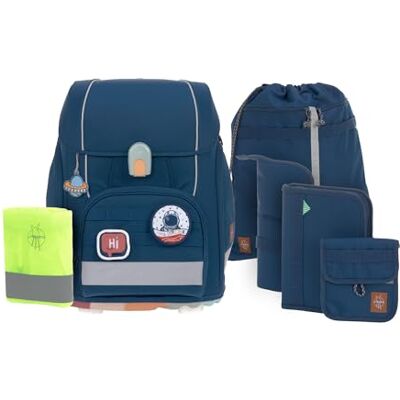 Lässig 7-delige schooltas set kinder/schoolset Boxy Unique navy, navy, Eén maat, Casual Lässig 7-delige schooltas set kinder/schoolset Boxy Unique navy, navy, Eén maat, Casual