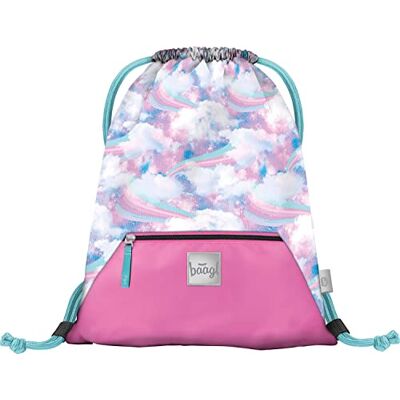 Baagl Gymtas voor meisjes, waterdichte schoenentas voor kinderen, school en kleuterschool, sporttas, hemelsblauw, 46 x 36 cm, sportief of "functioneel Baagl Gymtas voor meisjes, waterdichte schoenentas voor kinderen, school en kleuterschool, sporttas, hemelsblauw, 46 x 36 cm, sportief of "functioneel