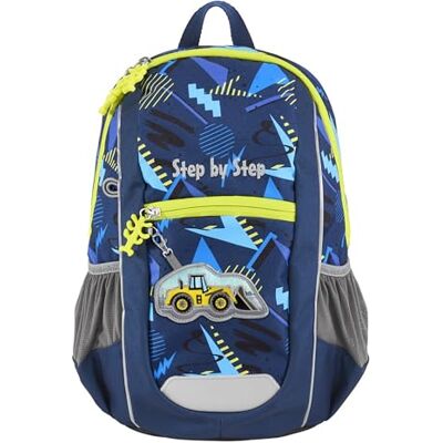 Step by Step KIGA Maxi Rugzakset met apart binnenvak, ergonomische mini-rugzak met in hoogte verstelbare borstriem, voor kleuterschool, kleuterschool en vrije tijd, vanaf 3 jaar, 10 liter, Bobby graafmachine blauw Step by Step KIGA Maxi Rugzakset met apart binnenvak, ergonomische mini-rugzak met in hoogte verstelbare borstriem, voor kleuterschool, kleuterschool en vrije tijd, vanaf 3 jaar, 10 liter, Bobby graafmachine blauw