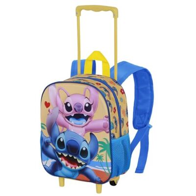 CARTOON Sac à dos avec chariot avec images en relief pour la maternelle 34 cm sac à roulettes et poignée extensible figure en 3D, Stitch E Angel, Sac à dos pour crèche CARTOON Sac à dos avec chariot avec images en relief pour la maternelle 34 cm sac à roulettes et poignée extensible figure en 3D, Stitch E Angel, Sac à dos pour crèche