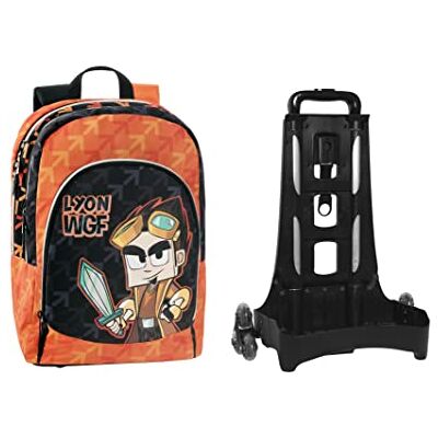 Franco Cosimo Panini Editore Rugzak ORG. TROLLEY STACCABLE NEW LYON GAMER zwart oranje, zwart en oranje., casual Franco Cosimo Panini Editore Rugzak ORG. TROLLEY STACCABLE NEW LYON GAMER zwart oranje, zwart en oranje., casual
