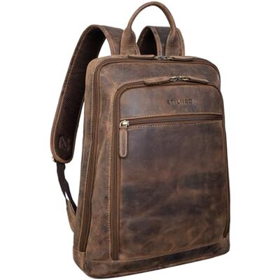 STILORD "Watson" laptoprugzak 15,6 inch lederen rugzak grote zakelijke rugzak vintage kantoortassen XL van echt leer kleur: ossidiana nero, Calais Bruin, L, Dagrugzak STILORD "Watson" laptoprugzak 15,6 inch lederen rugzak grote zakelijke rugzak vintage kantoortassen XL van echt leer kleur: ossidiana nero, Calais Bruin, L, Dagrugzak