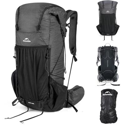 Naturehike Rock 2.0 Upgraded Rugzak, 30/45/60 liter, binnenframe, wandelrugzak voor dames en heren, met regenhoes, trekkingrugzak voor outdoor, camping, reizen, zwart. Naturehike Rock 2.0 Upgraded Rugzak, 30/45/60 liter, binnenframe, wandelrugzak voor dames en heren, met regenhoes, trekkingrugzak voor outdoor, camping, reizen, zwart.