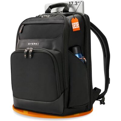 Everki Onyx 17 Premium laptoprugzak ballistisch nylon en leer, reisvriendelijke bureautas speciaal vak tot 17,3 inch, 36 l zwart (EKP132S17) Everki Onyx 17 Premium laptoprugzak ballistisch nylon en leer, reisvriendelijke bureautas speciaal vak tot 17,3 inch, 36 l zwart (EKP132S17)