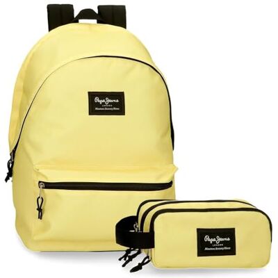 Pepe Jeans Veelkleurig (Aris Colorful) Bagage Messenger Bag Meisjes, Lichtgeel, Rugzak + etui Pepe Jeans Veelkleurig (Aris Colorful) Bagage Messenger Bag Meisjes, Lichtgeel, Rugzak + etui