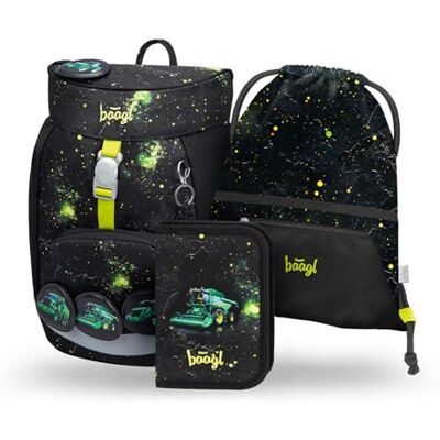 Baagl Schooltas voor jongens 1e klas Airy schooltas 3-delige set, basisschoolrugzak voor kinderen, schooltas voor school, tornister, Tractor., Ultralicht Baagl Schooltas voor jongens 1e klas Airy schooltas 3-delige set, basisschoolrugzak voor kinderen, schooltas voor school, tornister, Tractor., Ultralicht