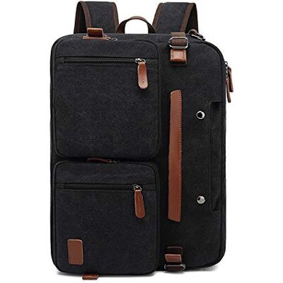 FANDARE Rugzak canvas handtas universiteit schoudertas functionele laptoprugzak 15,6 inch voor heren dames reizen business school dagrugzak, zwart., Dagrugzak FANDARE Rugzak canvas handtas universiteit schoudertas functionele laptoprugzak 15,6 inch voor heren dames reizen business school dagrugzak, zwart., Dagrugzak