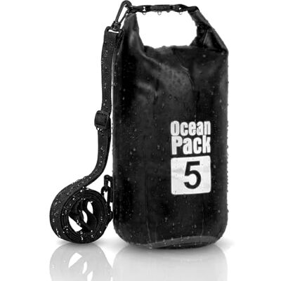 Cable Technologies Waterdichte rugzak, 2/5/10/20 l, Dry Bag, zee, waterdichte tas, verstelbare schouderriem, voor boot, vissen, rafting, strand, watersport, bescherming van telefoon, geld, kaart, sleutel, zwart., 5L Cable Technologies Waterdichte rugzak, 2/5/10/20 l, Dry Bag, zee, waterdichte tas, verstelbare schouderriem, voor boot, vissen, rafting, strand, watersport, bescherming van telefoon, geld, kaart, sleutel, zwart., 5L