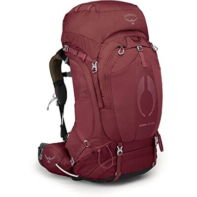 Osprey Aura AG Wandelrugzak voor dames, 65 liter, bordeaux (Berry Sorbet Red), XS/S Osprey Aura AG Wandelrugzak voor dames, 65 liter, bordeaux (Berry Sorbet Red), XS/S