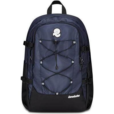 Invicta Act Plus Plain bureaurugzak, blauw, dubbel vak met pc-vak, drinkzak, zak met organizer, heupriem, borstbanden en volumeregeling, rugzak, Blauw Invicta Act Plus Plain bureaurugzak, blauw, dubbel vak met pc-vak, drinkzak, zak met organizer, heupriem, borstbanden en volumeregeling, rugzak, Blauw