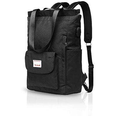 FANDARE Uniseks vrijetijdsrugzak en schouderriem met USB-poort en bagage schooltas voor 15,6 inch laptoprugzak, school, reizen, studenten, schooltas, polyester, zwart, L FANDARE Uniseks vrijetijdsrugzak en schouderriem met USB-poort en bagage schooltas voor 15,6 inch laptoprugzak, school, reizen, studenten, schooltas, polyester, zwart, L